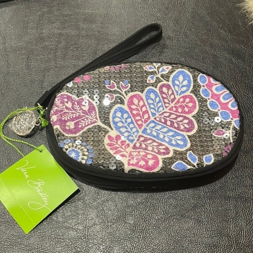 NEW! Vera Bradley Oval Shimmer Alpine Floral Wristlet ~ $58